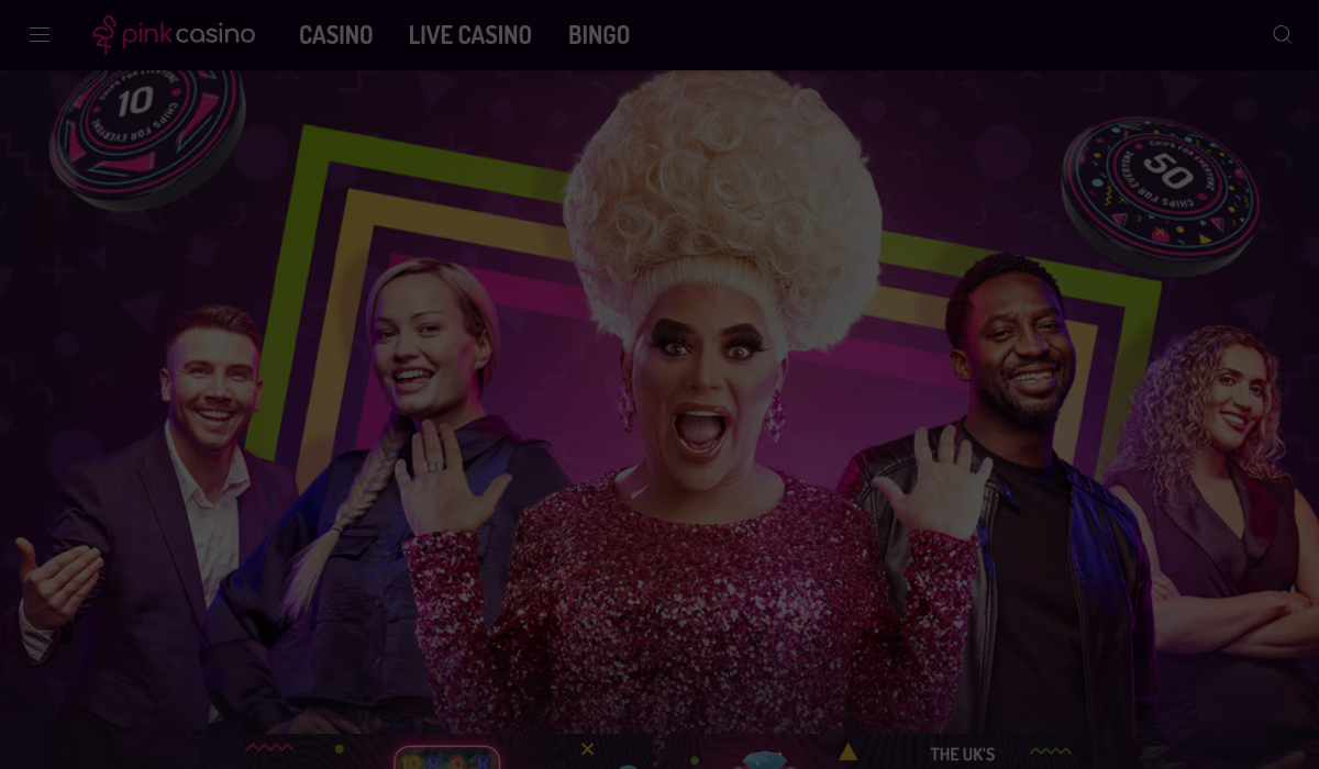 Pink Casino homepage screenshot