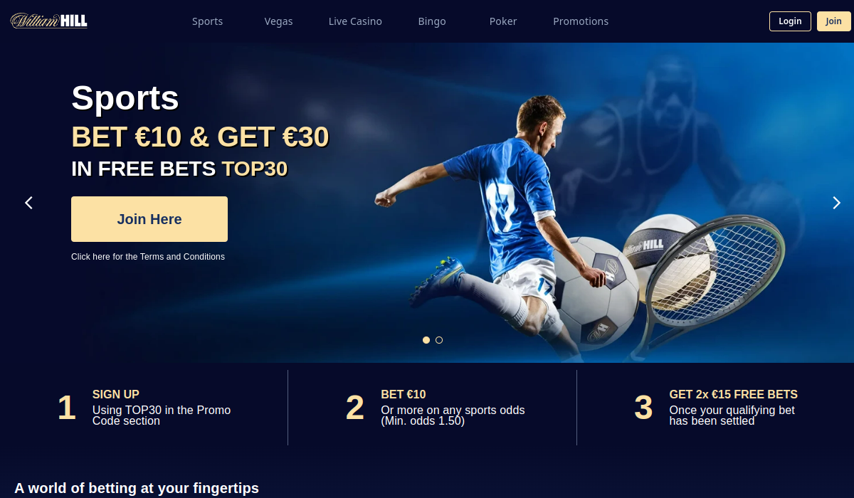 William Hill Casino homepage screenshot